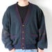 Vintage 100% Pure New Wool Jacket Navy Dark Green Blue Knitted Mens Jacket Pure New Wool Jacket Plaid Wine Red Green Warm Cardigan XXL