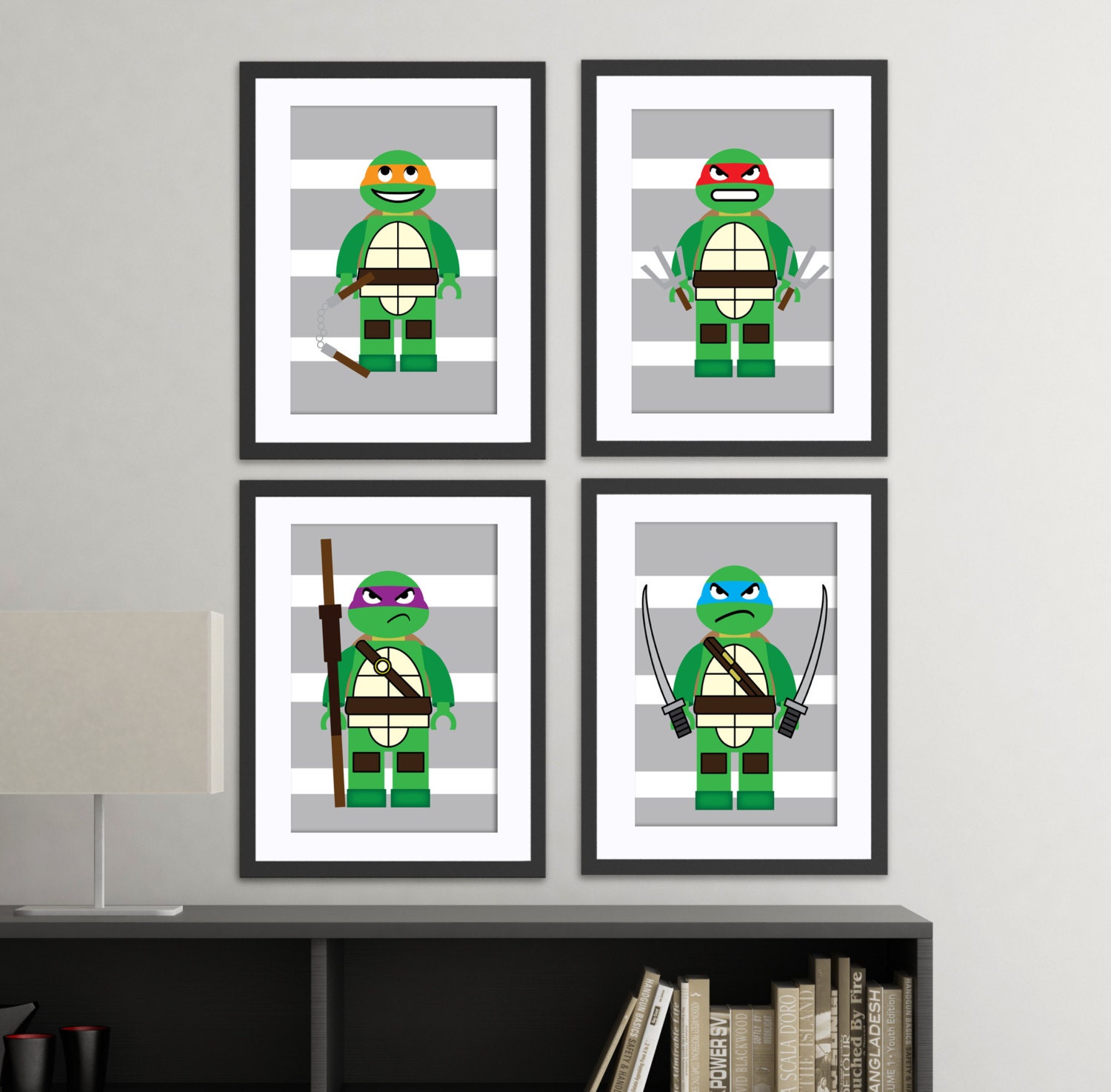 Teenage Mutant Ninja Turtles wall art prints set of 4 8x10