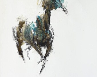 Painting of a Galloping Horse, Contemporary Original Fine Art, Figurative Art, Animal Art, Equine Artist