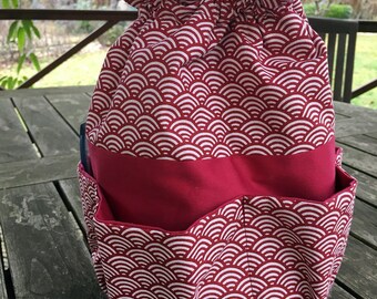 Blossoms and cherry red toilet Kit