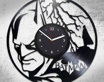 DC Comics Gift For Boy, Birthday Gift, Batman Vinyl Wall Clock, Wall Clock Vintage, Batman Vinyl Record Wall Clock, Wall Clock Modern