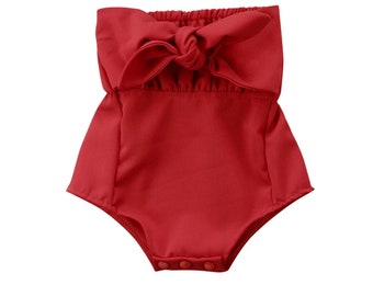 Mariah strapless Bow Romper
