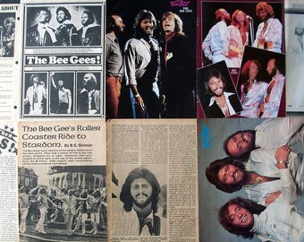 BEE GEES ~ Barry Gibb, Robin Gibb, Maurice Gibb, Saturday Night Fever ~ Color and B&W Clippings, Articles, Pin-Ups, Centerfold fm 1967-1983