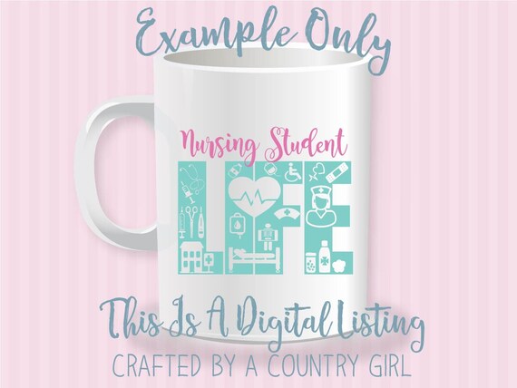 Download Nursing Student LIFE svg Vinyl Cut File Silhouette cricut