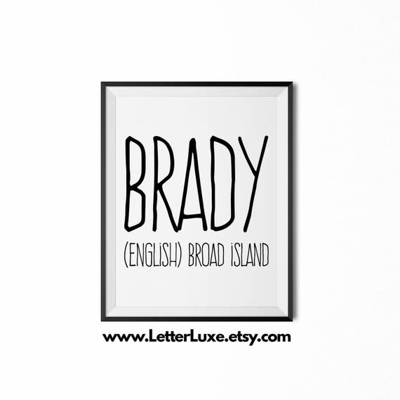 brady-name-meaning-art-printable-baby-shower-gift-nursery