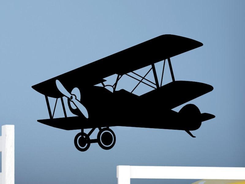 Airplane Wall Decal Airplane Wall Sticker Biplane Baby Boy