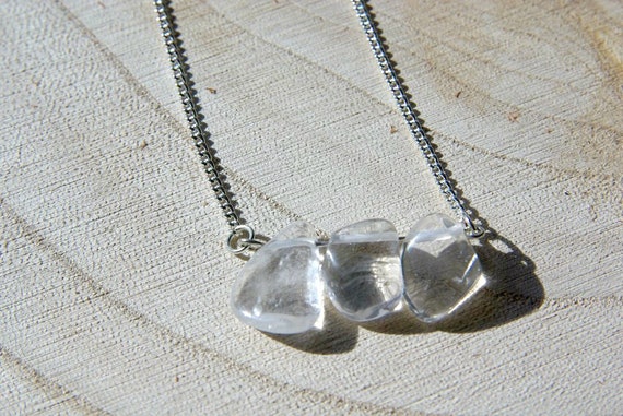 Crystal Bar Necklace on 925 Silver, Crystal Gemstone, Quartz Necklaces Jewelry, Gift for Her, Quartz Gemstone bar, Zodiac necklace
