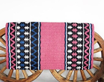 Unique Hand Loomed Wool western Trail Barrel Show Horse Blanket Rug Pad 34 x 34