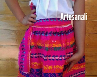 Mexican Embroidered blouse and Boho Skirt outfits Size 6 years old girls