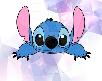 Lilo and Stitch Peeking Layered SVG DXF EPS Vector Silhouette Cricut Cameo Vinyl Cut Files Digital Head Disney Clipart Decorations Supplies