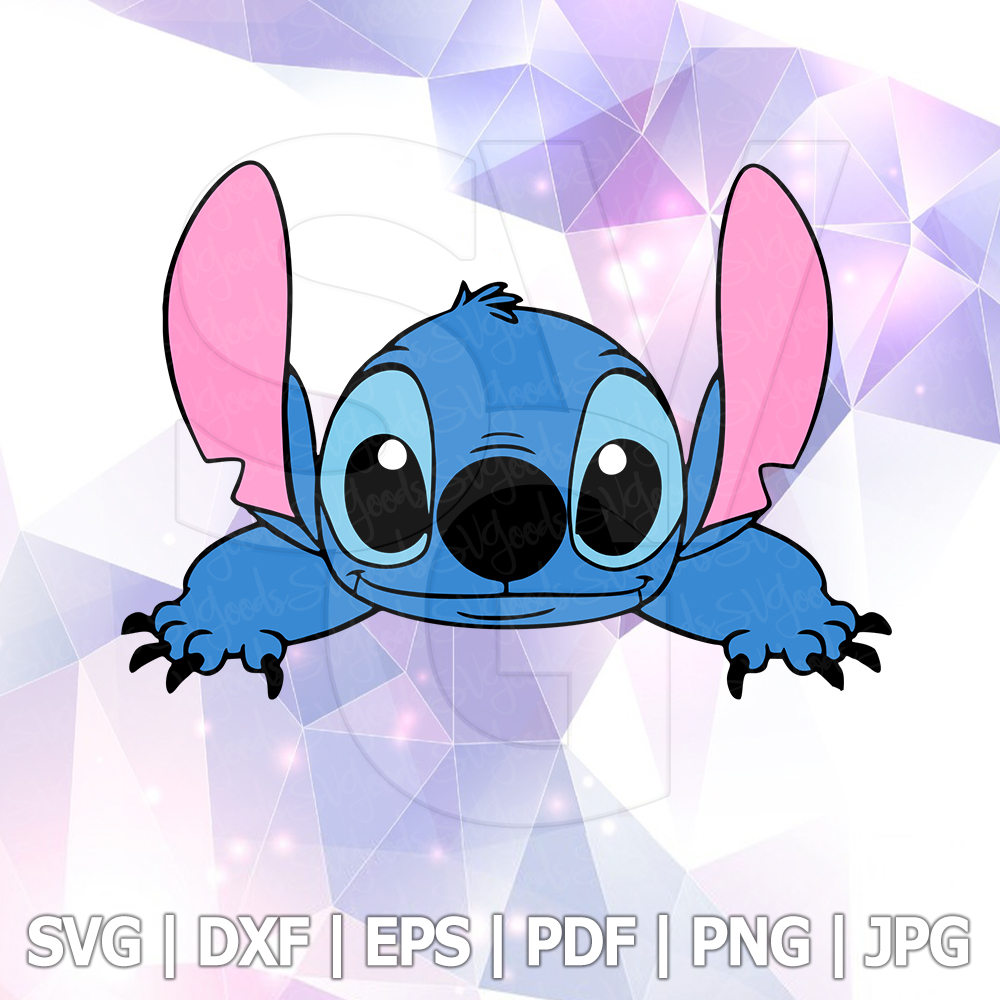 Download Lilo and Stitch Peeking Layered SVG DXF EPS Vector Silhouette