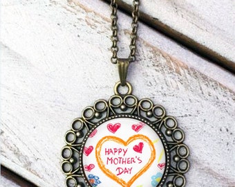 Child's Artwork Necklace - Children's Artwork Pendant Necklace - Your Child's Art - kid's artwork made into a necklace, Mother's Day gift