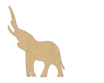 Elephant Cutout Shape Laser Cut Unfinished Wood Shapes, Craft Shapes, Gift Tags, Ornaments #776 All Sizes