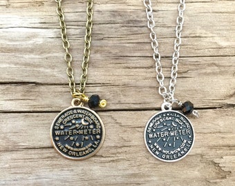NOLA Watermeter Small Charm Necklace // New Orleans