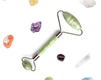 Original Chi Himalayan Anti Aging Jade Roller Therapy - 100% Natural Jade Facial Roller Double Neck Healing Slimming Massager