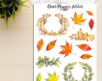 Watercolour Autumn Leaves and Wreaths (S-080)