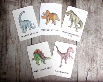 Dinosaur Flash Cards Educational Gift Flashcards Decor Nursery Kids Room