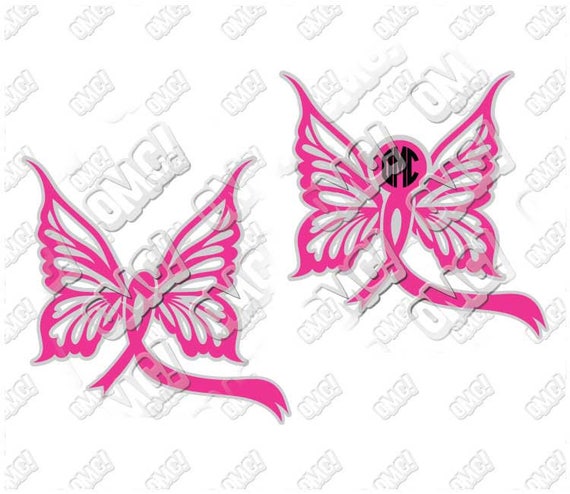Download Breast Cancer Ribbon Butterfly SVG svg dxf eps jpeg format