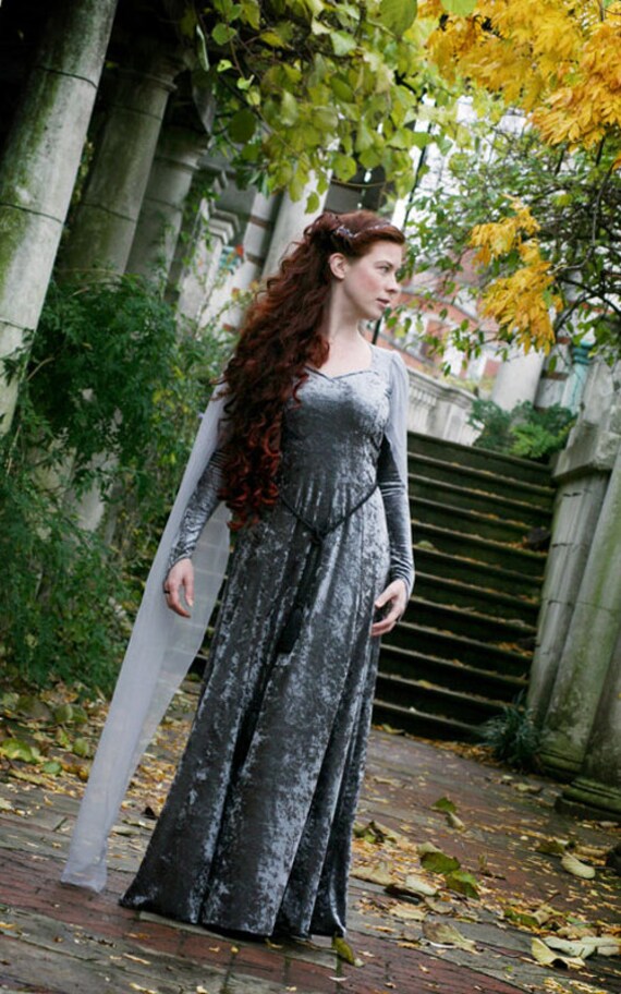 Items similar to Silver Elven Style Ravenswing Dress on Etsy