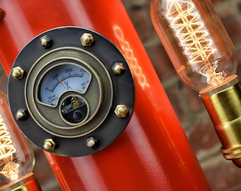 SteamLight Gauge - Antique Brass - Industrial Gauge - Steampunk Gauge - Old Gauge - Vintage Gauge - Steampunk Art