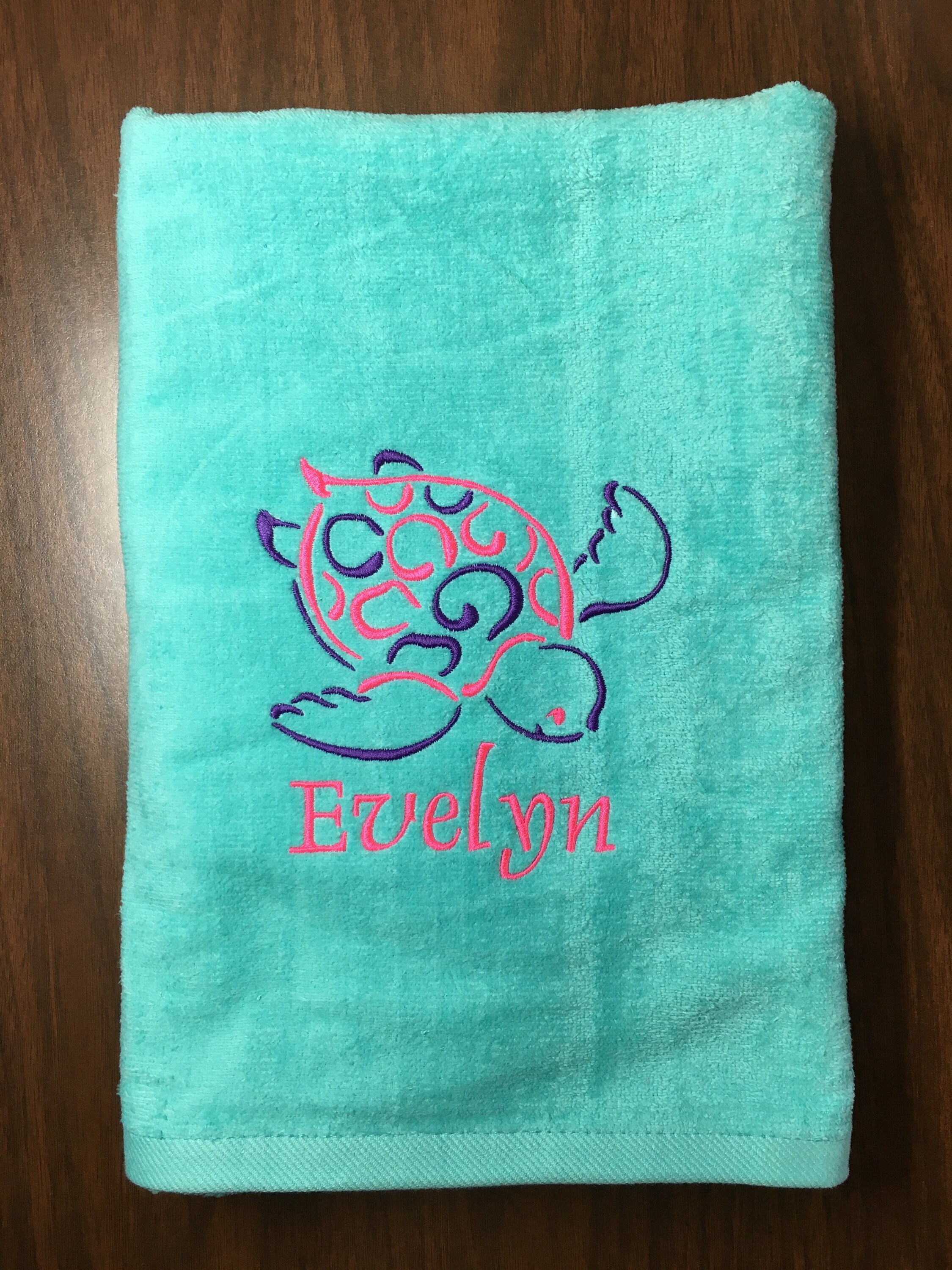 Aqua personalized beach towels perfect for kids and adults