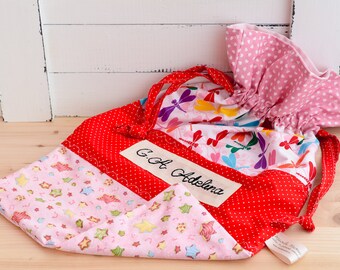 Unique personalized bag for daycare, nursery drawstrings bag, baby gift, drawstrings bag, diapers bag, library bag, beach bag, walkings bag