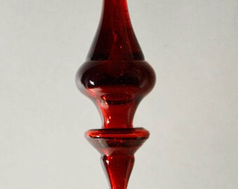 Hand Blown Ornament, Small Handmade Ornament, Red Ornament, Ornament for a Small Christmas Tree, Blown Red Ornament