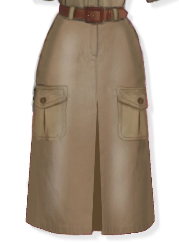 Safari style skirt 4 patterns for 4 different sizes