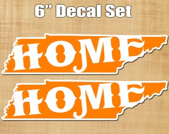 Tennessee Home Decal Set - Tennesse Home Sticker Set - Yeti Cooler sticker - Beer Fridge Sticker - Tennessee sticker