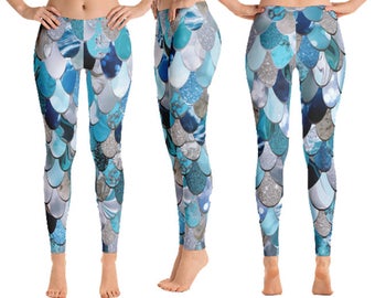 Mermaid Costume, Mermaid Leggings, Mermaid, Leggings, Mermaid Pants, Mermaid Outfit, Printed Leggings, Mermaid Scales, XS, S, M, L XL