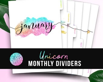 Planner Dividers Printable Monthly Tabbed Filofax Dividers A5 - Monthly Planner Insert Printable Dividers A5 Monthly Tabs, Kikki K Large