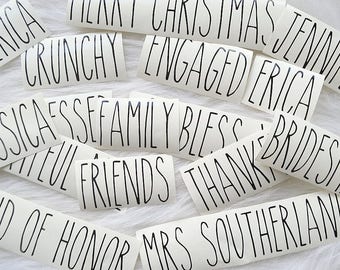 Custom Rae Dunn Inspired Name Decal Sticker Bridesmaid Customization Cup DIY