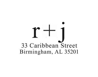Return Address Custom Rubber Stamp lowercase initials