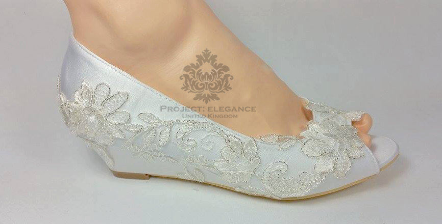 wedge heel wedding shoes