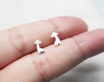 Giraffe Studs Earrings,baby Giraffe Earrings, Sterling Silver Mini Jewelry,cute Giraffe Jewelry TSAM002