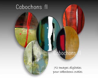 Digital images for oval cabochons abstract art