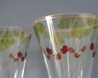 4 x Sekt- / Champagner - Flöte * Jugendstil * Goldrand * Emailmalerei * evtl, Theresienthal ??