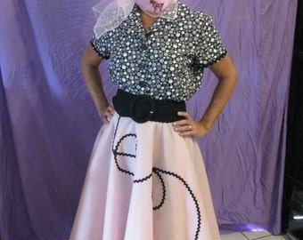50's poodle skirt outfit