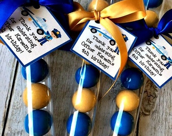 Policeman Gumball Tube Favors - Police party favor - police car party favor - police man party favor - boys party favor - police party