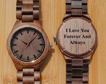 Wooden Watch, Wood Watch, Mens Watch, Watch, Boyfriend Gift, Groom Gift, Engraved Watch, Custom Watch, Wood Watches, Wooden Watches