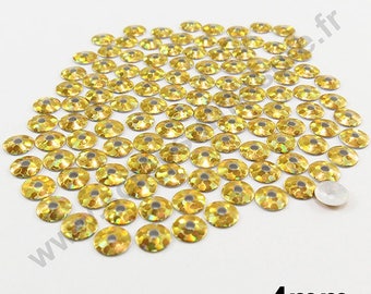 Fusible sequin - gold HOLOGRAM - 4mm - x 150pcs