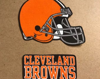Cleveland Browns iron on applique NFL patch set of 2