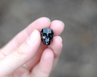 Swarovski Crystal Skull Bead / Jet Black / 19mm / BD005