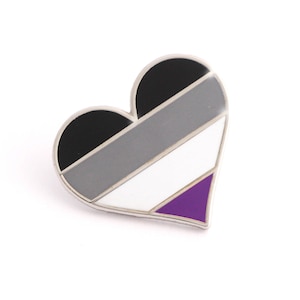 Asexual pride pin, Ace lapel pin, Asexual flag pin, Heart enamel pin, Ace bag decoration, Asexual community, Asexual accessory