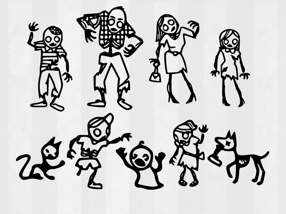 124 Zombie Family Svg Free SVG PNG EPS DXF File