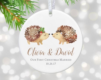 Our First Christmas Ornament Married Personalized Christmas Ornaments Mr and Mrs Gifts for Couple Newlywed Gift Just Married Mr Mrs