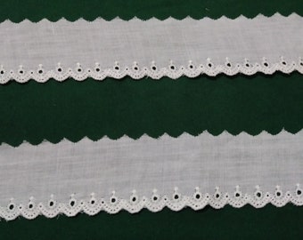 White Cotton Lace Trim 1 1/4" Wide