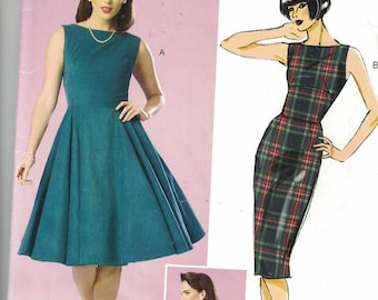 Butterick 264 Womens Fitted Top Dress with Fit or Flared Bottom SIze 6,8,10,12,14 UNCUT