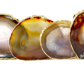 Neutral Agate Slice Coasters--Natural Agate Coasters