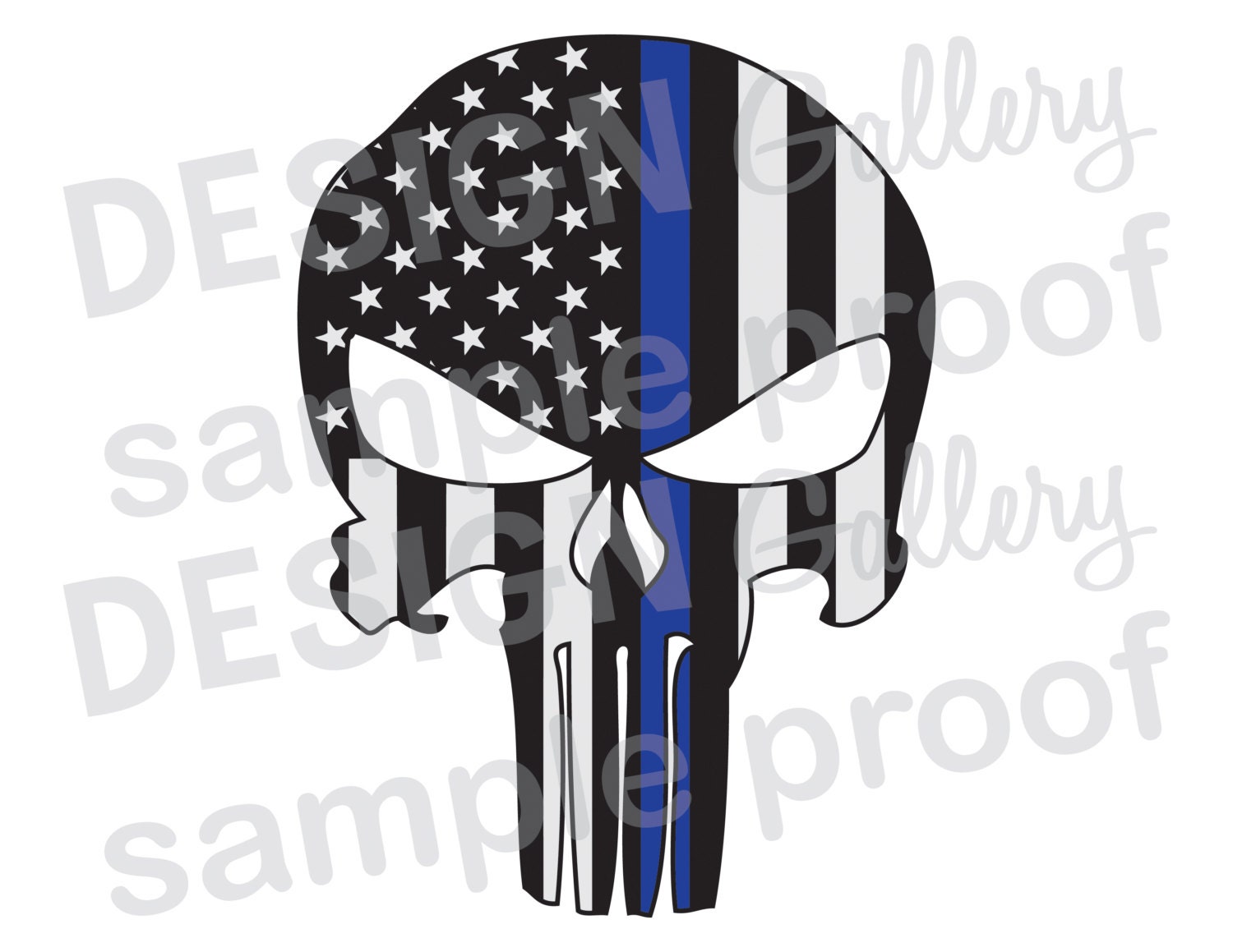 Download American Flag Punisher JPG image & SVG DXF cut Thin Blue